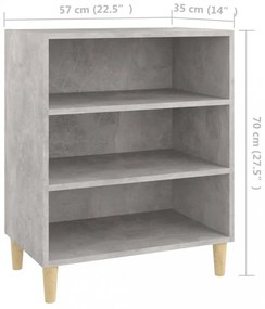 betonszürke szerelt fa tálalószekrény 57 x 35 x 70 cm