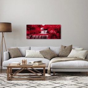 Kép - Indonéziai vízesések piros színben (120x50 cm)