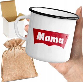 Bögre_zománcozott Nyomott Mintával Anyák Napjára Ajándék Nyomott Mintával