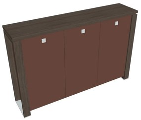 Verno+ S közepes szekrény 200 x 46 x 130 cm, üvegajtó, antracit tölgy / barna