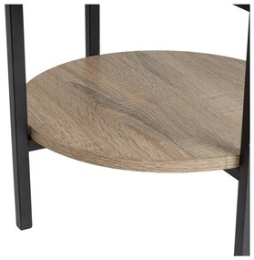 Fekete-natúr színű polcos állvány tölgyfa dekorral 40x110 cm – Casa Selección