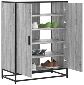 szürke sonoma szerelt fa és fém cipőszekrény 75 x 38 x 97,5 cm