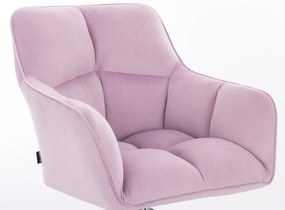 HR550K Halványlila modern velúr szék krómozott lábbal