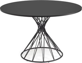Fekete kerek étkezőasztal fekete asztallappal ø 120 cm Niut – Kave Home