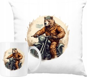 Bögre Szett Párna Moto Maci Motoros Biker 2 Ötlet Ajándék