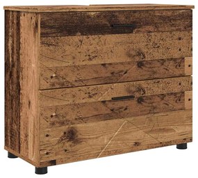 Fürdőszoba bútor szett 2 pcs Régi fa 76.5 x 35 x 64 cm Faanyag