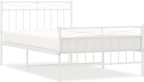 vidaXL fehér fém ágykeret fej- és lábtámlával 107 x 203 cm