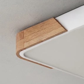 Brilagi - fényerőszabályozható LED lámpatest PILANA LED/60W/230V tölgy/fehér 56x56 cm + távirányító