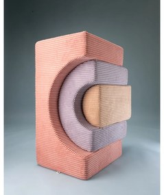 Rózsaszín kordbársony habszivacs játszótér 3 db-os magasság 37 cm 75x49 cm Rainbow Montessori – Wigiwama