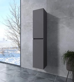 Burgundia || Matt antracit szürke, fürdőszoba szekrény