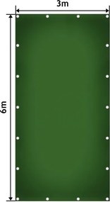 JAGO Ponyvaponyva 650 g/m² alumínium háló 3 x 6 m zöld