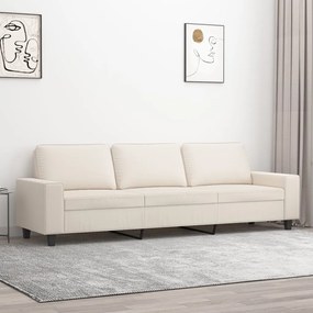 3 személyes bézs mikroszálas szövetkanapé 210 cm