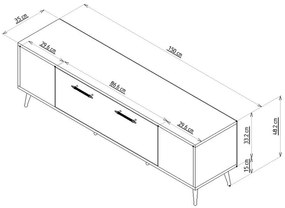 Detas Anthracite TV asztal