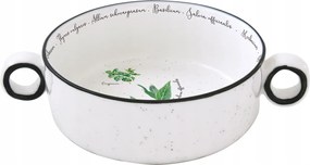 Tál tál 16cm salátástál porcelán retro boho elegáns gyógynövények fehér fekete