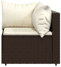 3 részes barna polyrattan kerti ülőgarnitúra párnával
