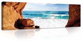 Barlangból kilátás a Tengerre vászonkép, 145x45 cm méretben