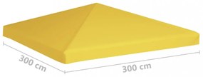 sárga pavilon-tetőponyva 270 g/m² 3 x 3 m