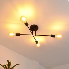 LED Felületre szerelhető csillár CAMBRIDGE 4xE27/8W/230V fekete