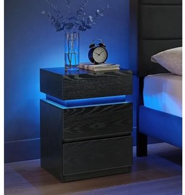 SMARTIE LED-világítású éjjeliszekrény, fekete