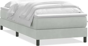 vidaXL világosszürke bársony rugós ágy matraccal 90x210 cm
