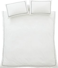Fehér kétszemélyes háromrészes pamut-perkál ágyneműhuzat 200x200 cm Contrast Trim – Bianca