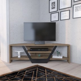 TV szekrény Sares - Walnut, Black