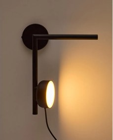 Fekete konnektorhoz csatlakoztatható fém LED dimmelhető fali lámpa Orey – Kave Home