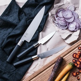 Kai Wasabi Black 3 db-os készlet - Univerzális kis, univerzális nagy és nagy szakácskés