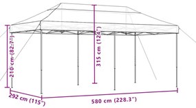 zöld összecsukható felugró rendezvénysátor 580x292x315 cm