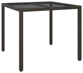 vidaXL Kerti Asztal Barna 90 x 90 x 75 cm polirattan