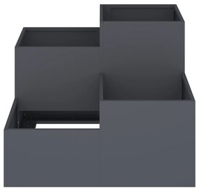 vidaXL Kerti cserép Antracit 80 x 80 x 60 cm Acél
