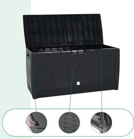 RATO tárolódoboz, 310L, 119x48x60 cm, antracit Prosperplast