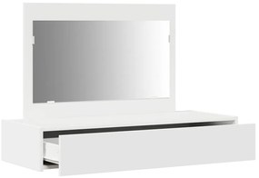 Fali Sminkasztal Fehér 100x40x70 cm