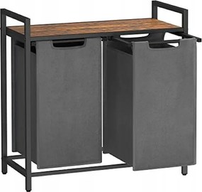 Szennyes válogató kosár, ipari, barna-szürke 73x33x72cm