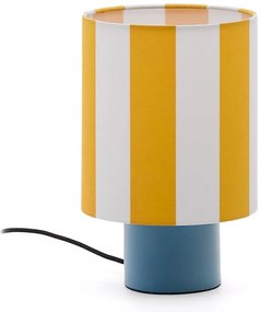 Sárga-kék asztali lámpa textil búrával (magasság 25 cm) Ciral – Kave Home