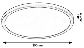 Rabalux 71096 - GONZALO LED mennyezeti lámpa 24W, 29 cm, fekete