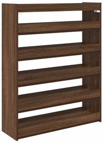 barna tölgy színű szerelt fa cipőtartó 80x25x100 cm
