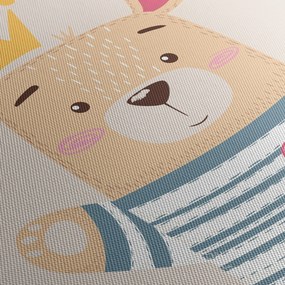 Kép - Teddy maci koronával (órával) (90x30 cm)