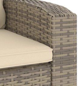világosbarna polyrattan dönthető kerti szék párnákkal