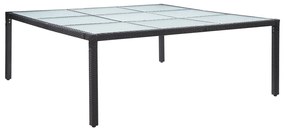 vidaXL fekete polyrattan kerti étkezőasztal 200 x 200 x 74 cm