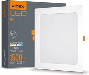 Led panel Süllyesztett lámpatest 18W 2200lm 4000K Semleges Fehér