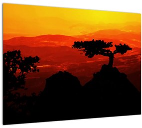 Kép - naplemente (üvegen) (70x50 cm)