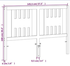viaszbarna tömör fenyőfa fejtámla 140 cm