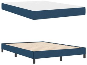 Boxrugós ágy matracmal Kék 140 x 190 cm szövet