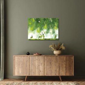 Kép - szarvas az erdőben (üvegen) (70x50 cm)