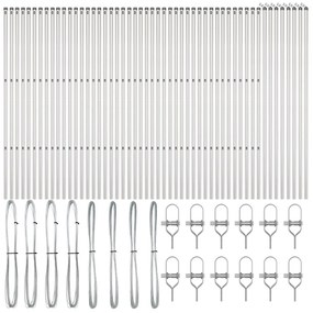 Kerítésoszlopok 52 db Ø32 mm 200 cm Horganyzott Acél