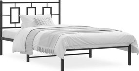 vidaXL fekete fém ágykeret fejtámlával 107 x 203 cm