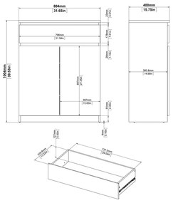 Natúr színű komód tölgyfa dekorral 80x100x40 cm Naia – Tvilum