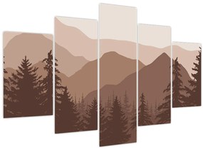Kép - Barna hegyek N⁰2 (150x105 cm)