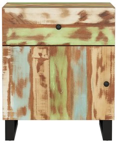 Tömör újrahasznosított és szerelt fa éjjeliszekrény 50x33x60 cm